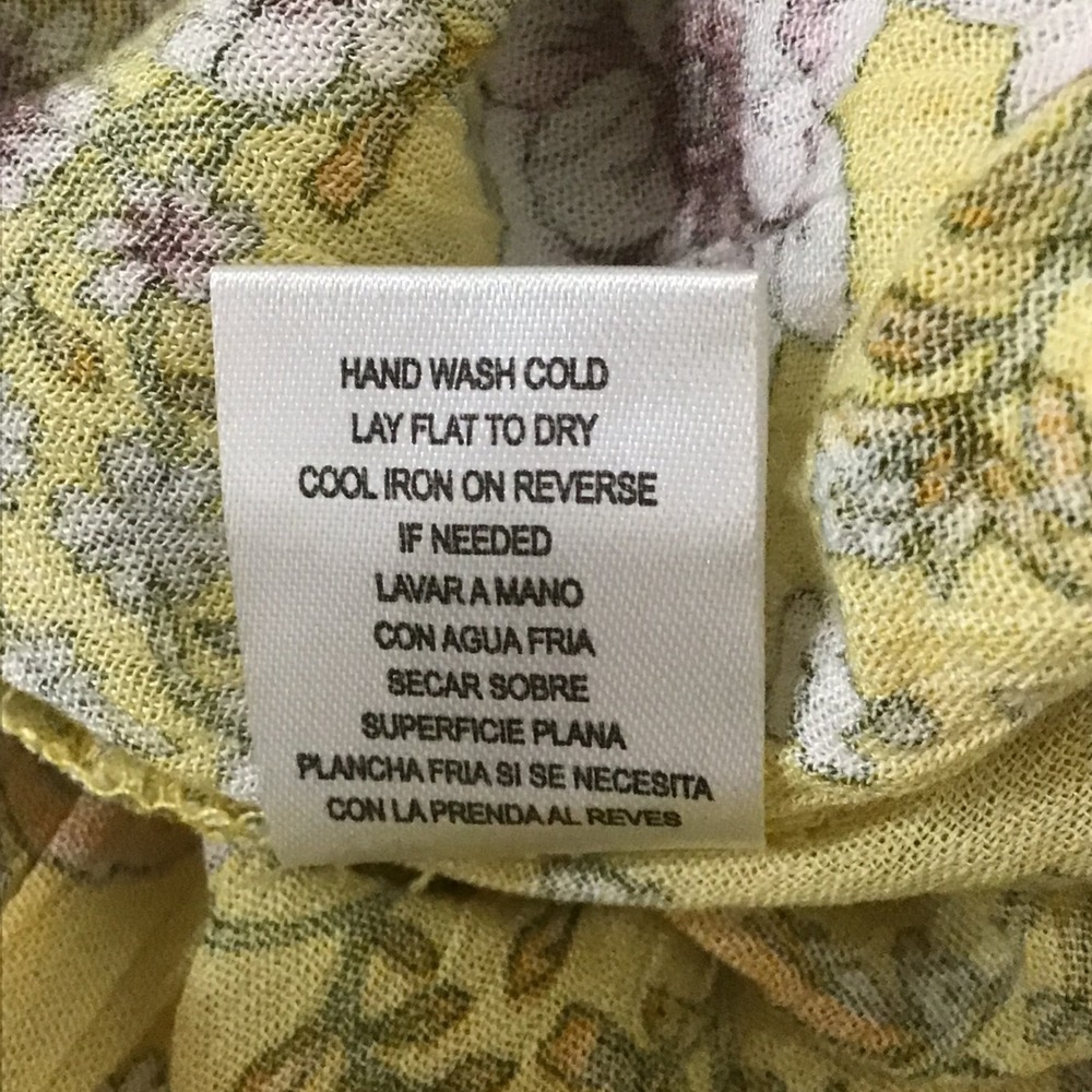 Bebop Yellow Floral Smocked Waist Ruffle Hem Shorts Women's XL - Picture 8 of 12